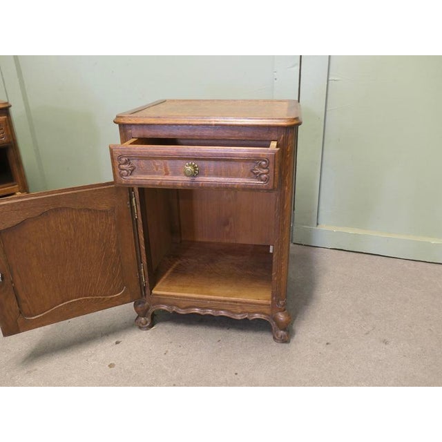 1960s French Golden Oak Bedside Lockers, 1960, Set of 2 For Sale - Image 5 of 7