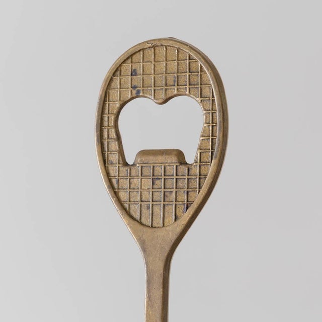 Brass 1950s French Brass Tennis Bottle Opener For Sale - Image 8 of 10
