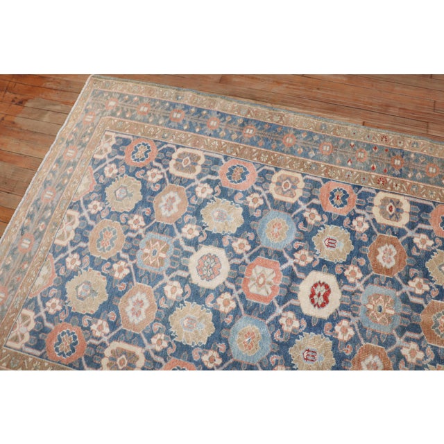 An accent size early 20th century Persian Veramin rug in predominantly blue Measures: 4'6" x 6'5".