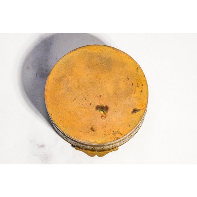 Exceptional Round Small Antique 19th Century French Hand Painted Porcelain Neoclassical Box For Sale - Image 16 of 16