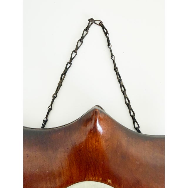 Brown 1930s Italian Deco Style Shield Wall Mirror For Sale - Image 8 of 11