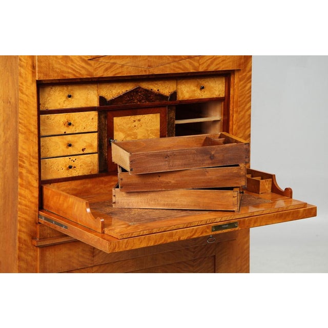 Wood Antique Biedermeier Secretaire with Lions, 1825 For Sale - Image 7 of 18