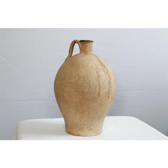 Ceramic 1970s Large Italian Terracotta Amphorae by Vetus Siena With Glazed Green Interior, Signed For Sale - Image 7 of 11