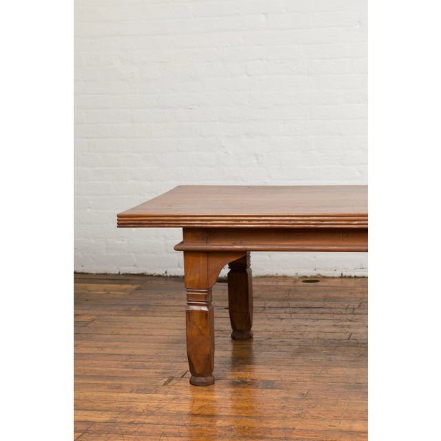 Oversized 19th Century Indonesian Coffee Table with Reeded Edge and Carved Legs For Sale In New York - Image 6 of 13