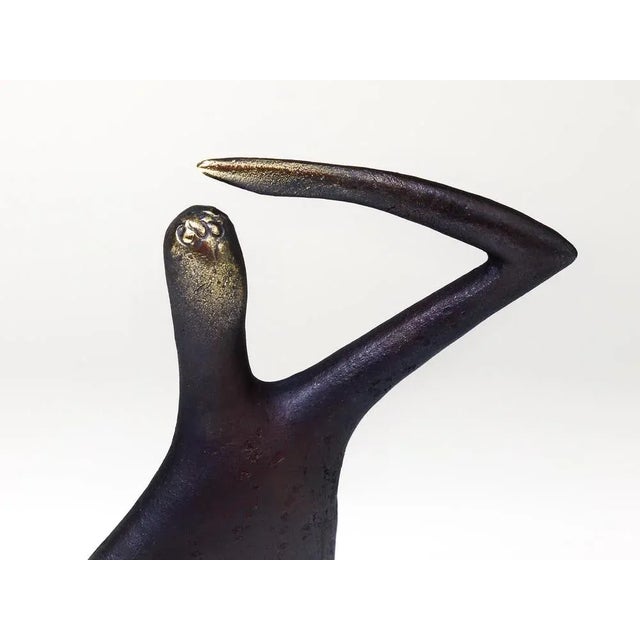 Optimist Pessimist Handcrafted Brass Sculpture attributed to Carl Auböck, 2020 For Sale - Image 3 of 8