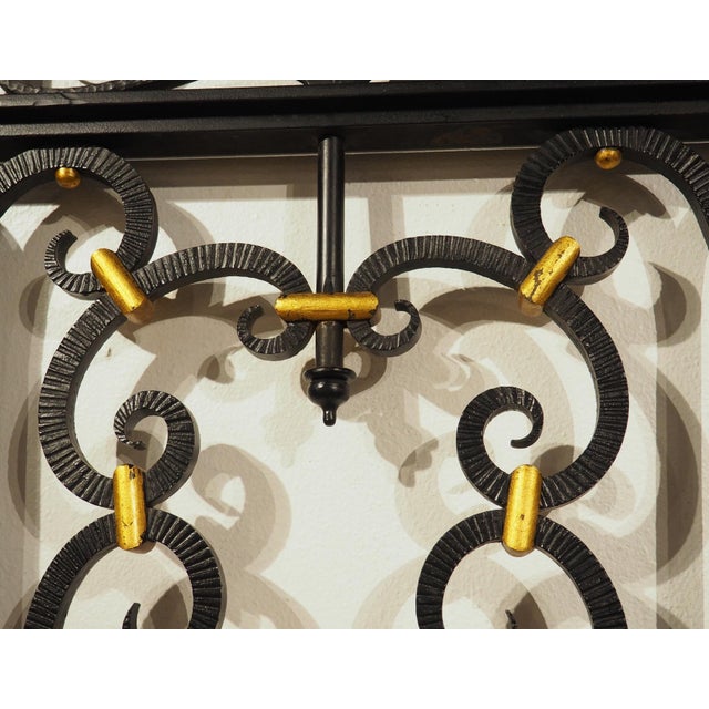 1920s Antique French Wrought Iron Entryway Surround With Gilded Lyre Decor, C. 1920s For Sale - Image 5 of 18