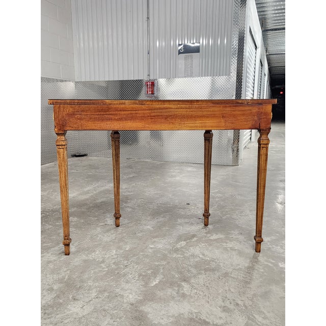 Brown Vintage Maitland-Smith Adam Style Handpainted Demi-Lune Console Table For Sale - Image 8 of 17
