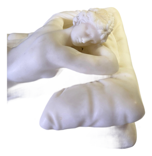 Italian School Artist, Nude Sculpture of Hermaphroditus, 19th Century, White Carrara Marble
