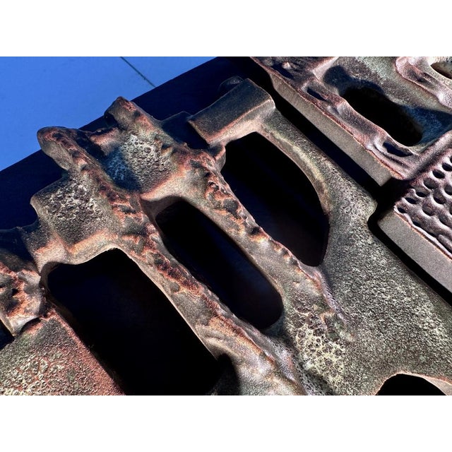 Large Brutalist Relief Ceramic and Slate Stone Wall Lamp from Brakelmann & Becker, 1960s For Sale - Image 14 of 18