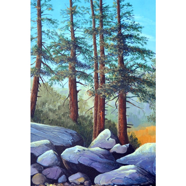 California Landscape Painting of Pond With Ducks, Signed Oil on Canvas by Luke Stamos For Sale - Image 4 of 7