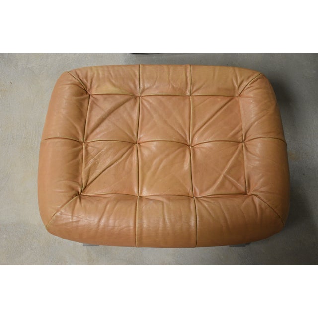 1970s Percival Lafer Leather and Chrome Earth Lounge Chair and Ottoman For Sale In Boston - Image 6 of 9