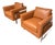 1980s Pair of Cognac Leather and Chrome Lounge Chairs Attributed to Milo Baughman For Sale