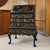 Black Black Lacquer Hand Painted Asian Chinoiserie Black Lacquer Secretary Writing Desk For Sale - Image 8 of 14