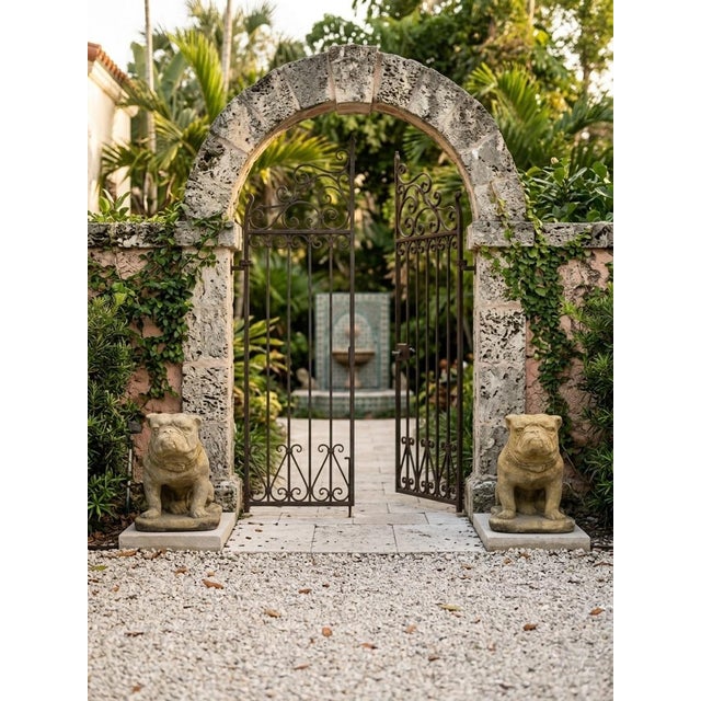 A Pair of Vintage Cast Stone English Bulldog Statuary For Sale - Image 9 of 12