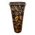 Vintage English Planter Jardiniere Urn Shell Decoupage Black Tole Coastal Décor For Sale