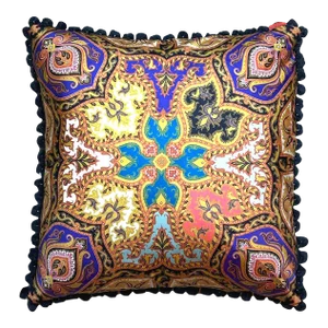 Etro Paisley Jeweltone Vintage Silk Scarf Pillow