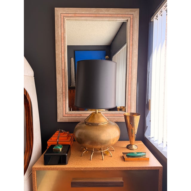1980s Tessellated Fossil Coral and Pink Stone Wall Mirror For Sale - Image 11 of 12