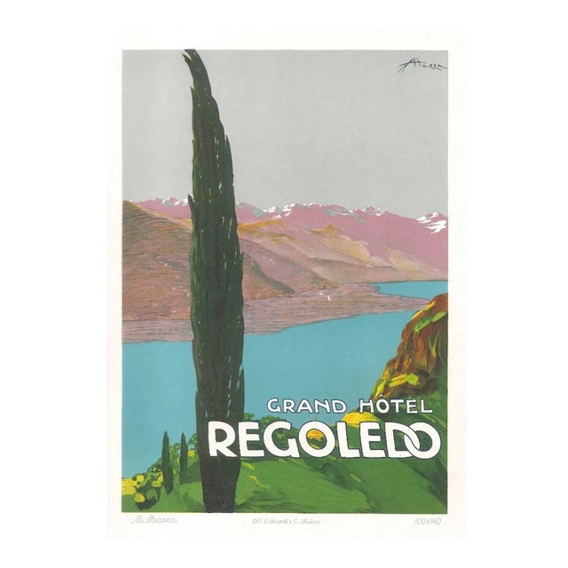 Grand Hotel Rogoledo - Original Advertising Lithograph by E. Sacchetti -1914 ca. 1914 ca. For Sale