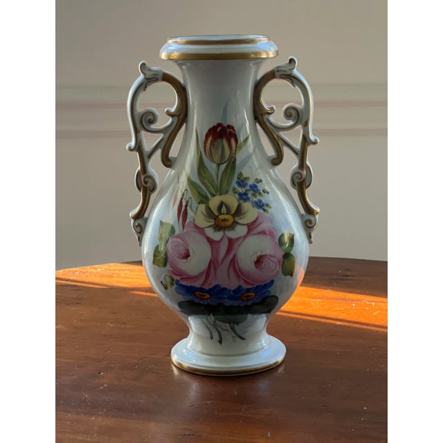 Vintage Hand Painted Vase— a Pair For Sale - Image 9 of 12