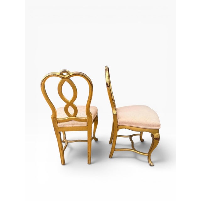 Late 20th Century Late 20th Century Pair of Gilded Hollywood Regency Side Chairs in the Style of Rose Tarlow For Sale - Image 5 of 18