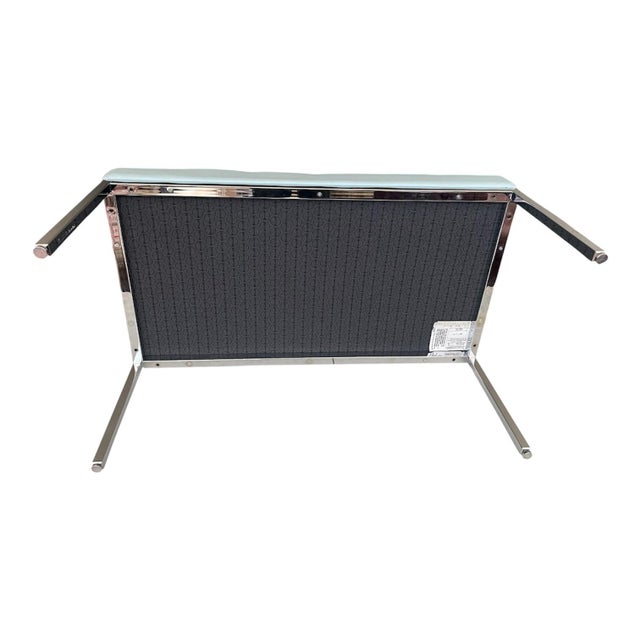 Blue Florence Knoll™ Two Seat Bench "Cabana" Leather- Signed For Sale - Image 8 of 10