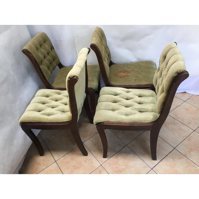Vintage Mahogany Chesterfield Dining Chairs, Set of 4 For Sale - Image 15 of 18