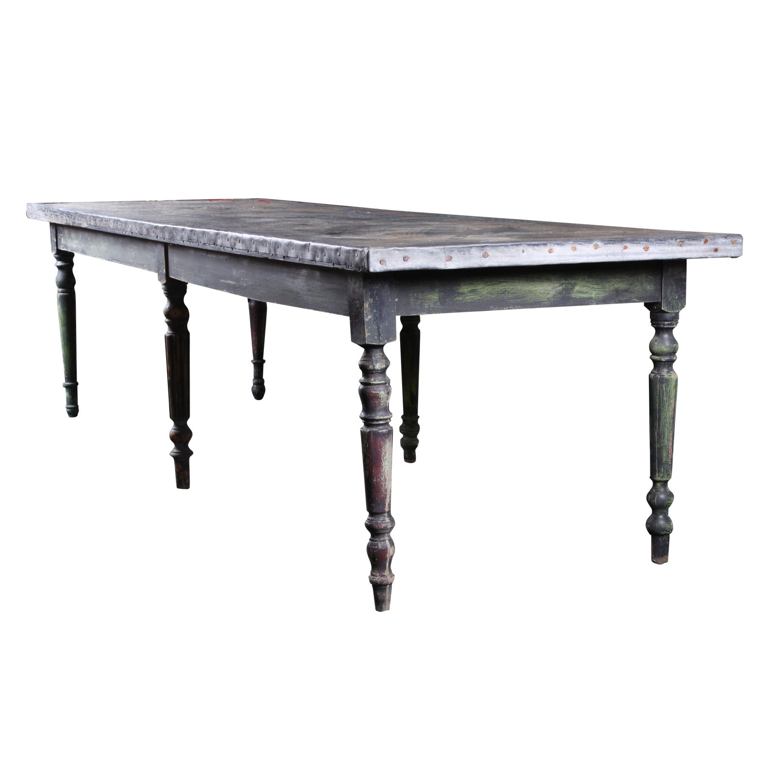 Antique French ZincTop Table Chairish
