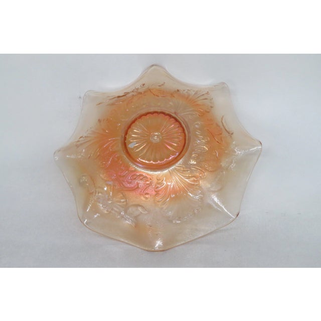 Mid 20th Century Northwood Marigold Carnival Glass Ruffled Candy Dish Bowl For Sale - Image 5 of 12
