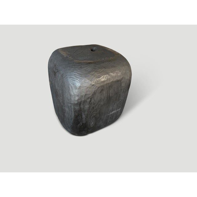 Andrianna Shamaris Charred Minimalist Side Table or Stool For Sale - Image 4 of 5