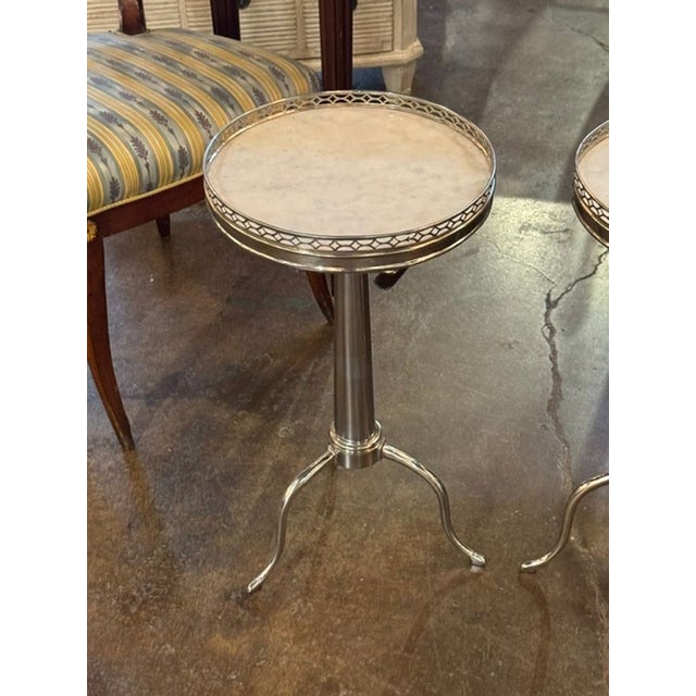 Pair of Italian Chrome Drink Tables. A pair of Italian chrome drink tables usually means compact mid‑century or modernist...