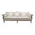 French Louis XV Style Elegant Ivory 7.5' Sofa Sale $2750 Serpentine Carved Back Curved Caned Sides Mid-Century For Sale