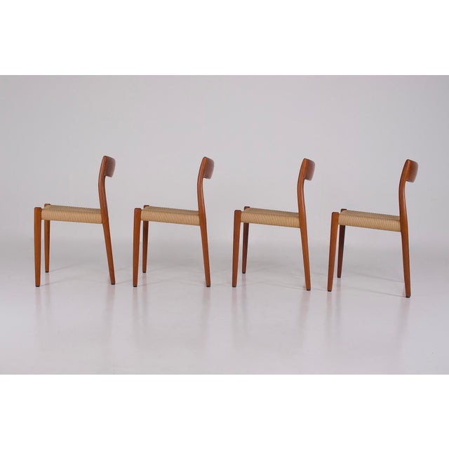 Mid-Century Modern Vintage Chairs in Paper Cord by Niels Otto Møller, 1960s, Set of 4 For Sale - Image 3 of 10