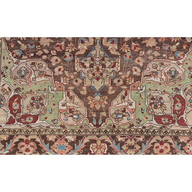 Antique Persian Malayer Gallery Rug With Large Floral Medallion With Soft Colors For Sale - Image 11 of 14