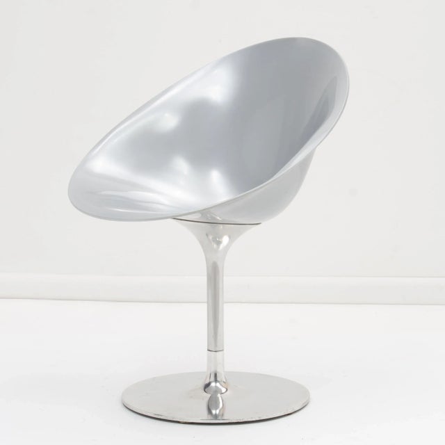 Philippe Starck for Kartell Eros Swivel Chair Silver Gray
