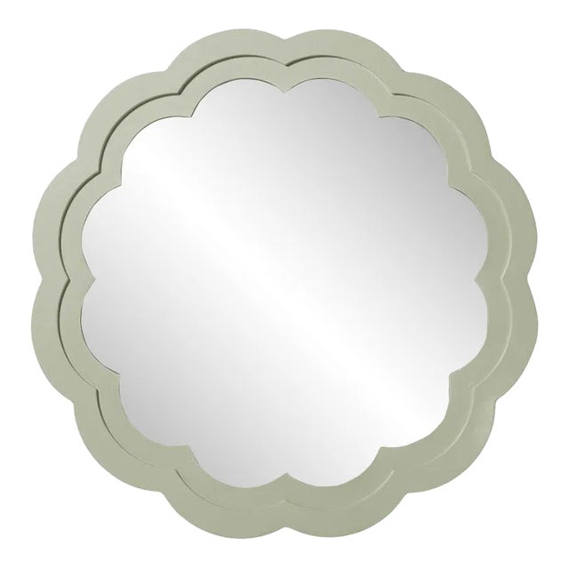 Fleur Home Audubon Peony Circle Mirror in Mizzle, 30x30 For Sale