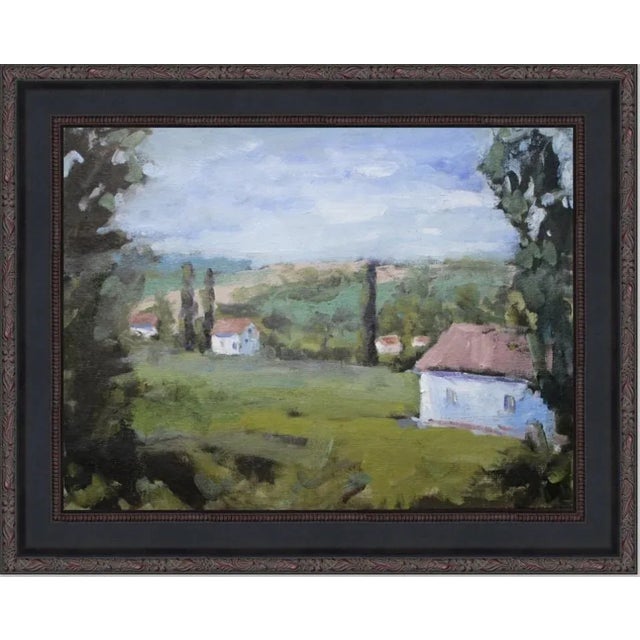 Textile The Villa View (Original Impressionist Oil Landscape) For Sale - Image 7 of 12