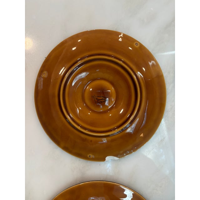 Brown Antique French Longchamp Faïence Oyster Plate For Sale - Image 8 of 13