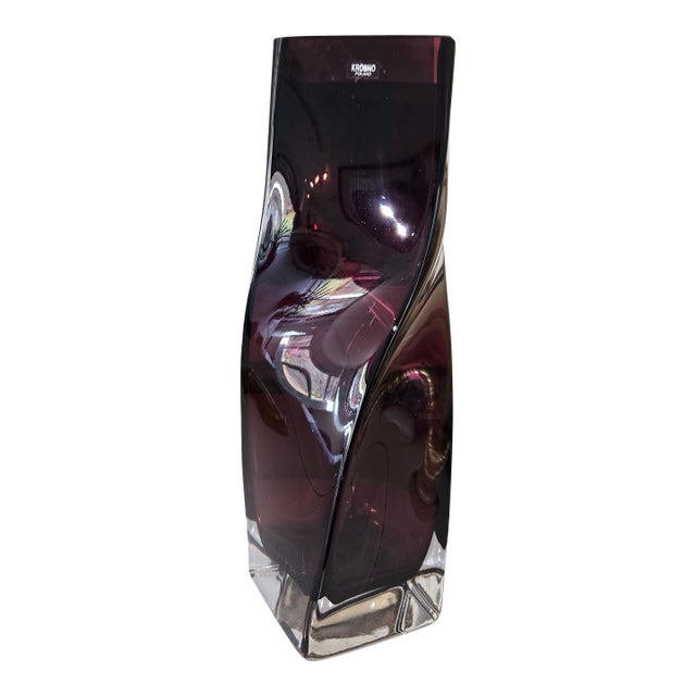 Krosno Art Glass Hand Blown Vase Poland For Sale