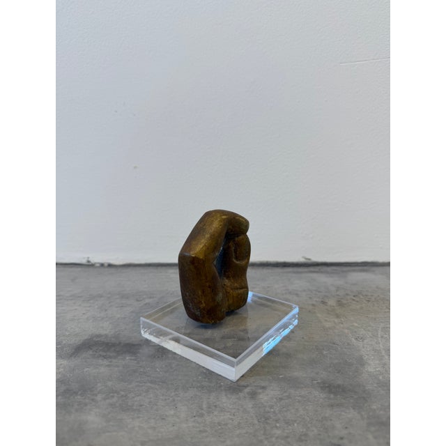 Modern Brazilian Modern Bronze Sculpture of Two Fingers Snapping on Acrylic Base, 1980s For Sale - Image 3 of 10