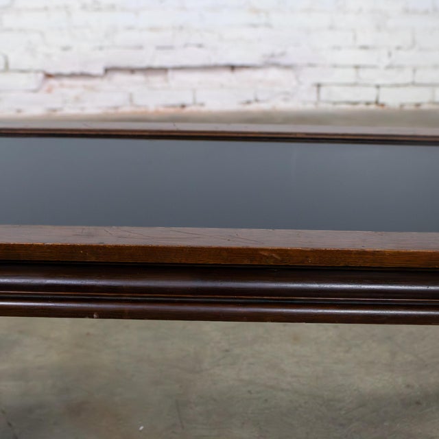 Brown Early to Mid-20th Century Chinese Chippendale Petite Coffee Table Walnut With Black Glass Inset Top For Sale - Image 8 of 18