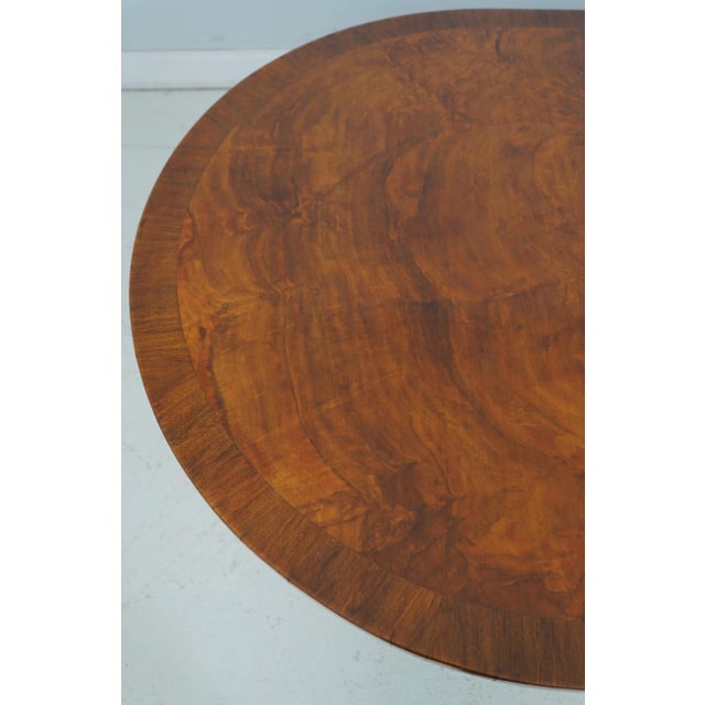 English Antique Walnut 3 Pedestal Dining Room Table For Sale - Image 4 of 12