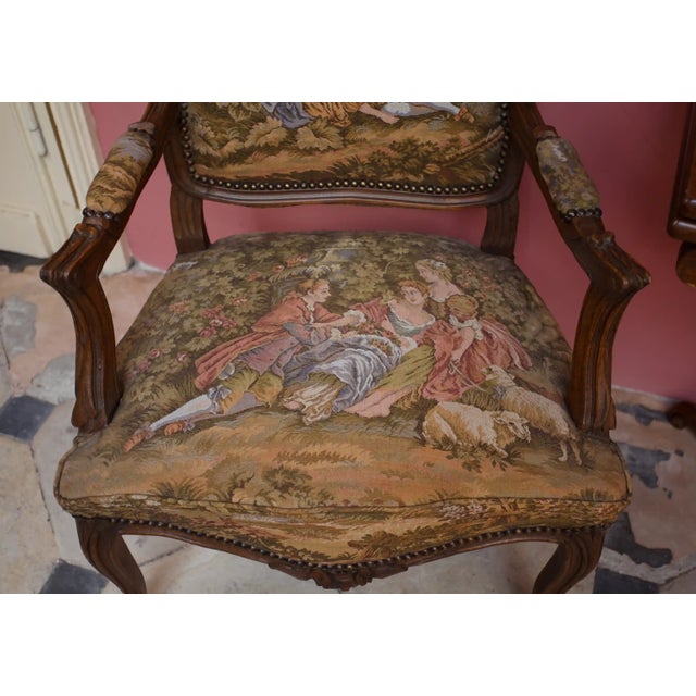2000 - 2009 Armchairs Upholstered in Tapestry, Set of 2 For Sale - Image 5 of 11