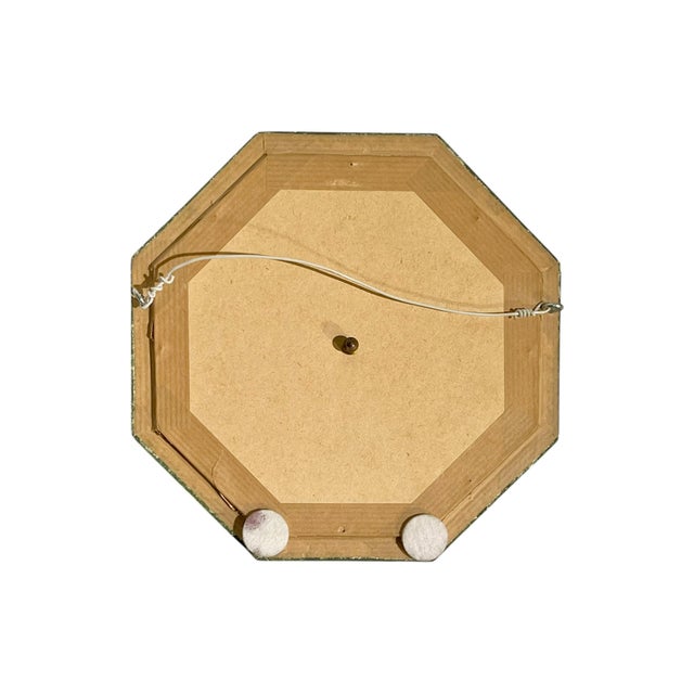 Set of 4 Vintage French Neoclassical Style Green and Pink Octagonal Framed Silver Cherub Medallions For Sale - Image 12 of 15