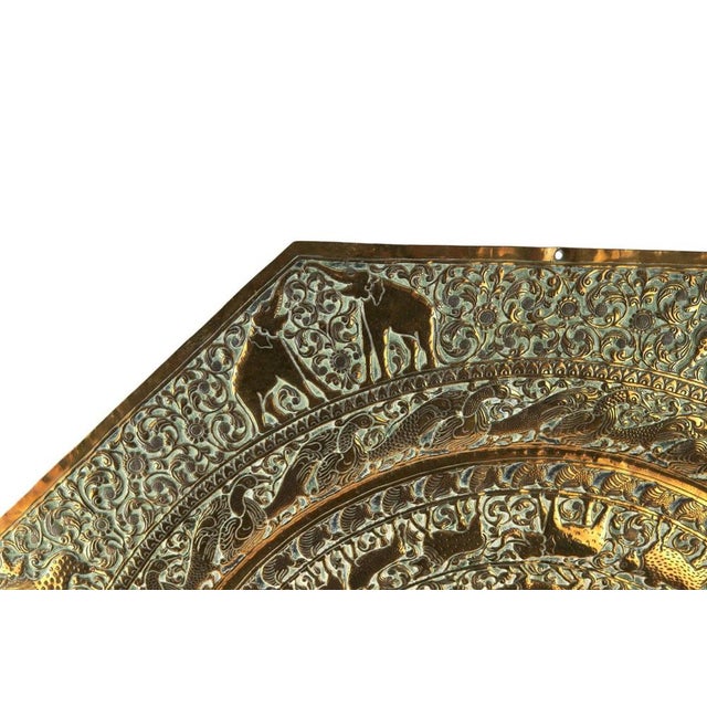 Large Late 19th Century Brass Charger, 1890s For Sale - Image 3 of 6