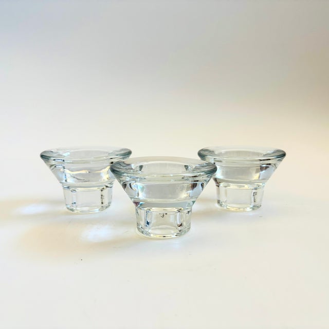 Contemporary Vintage Ikea Reversible Glass Candle Holders by K&m Hagberg - Set of 3 For Sale - Image 3 of 9