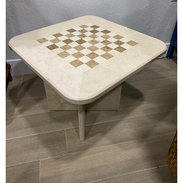 Stone Italian Modernist Marble Game Table in the Style of Angelo Mangiarotti For Sale - Image 7 of 10