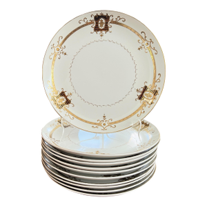 1950s Hayasi Kutani Gilt Dinner Plates- Set of 11
