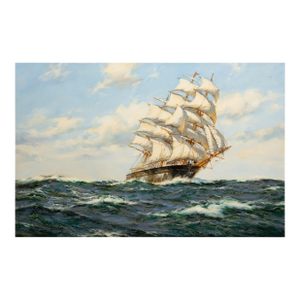 Seascape Painting of American Clipper Ship “Red Cloud” by Henry Scott