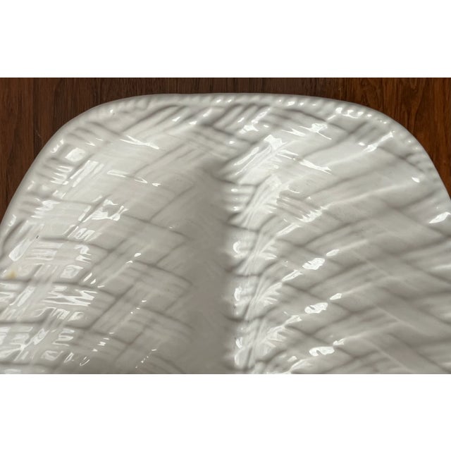 Vintage Ceramic Basket Weave Serving Dish-Neuwirth For Sale In New York - Image 6 of 7