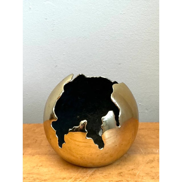 Metal Vintage Brass Decorative Sphere For Sale - Image 7 of 12
